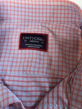 UNTUCKit Men's Pink Check Button-Up Shirt Blue/pink Size M